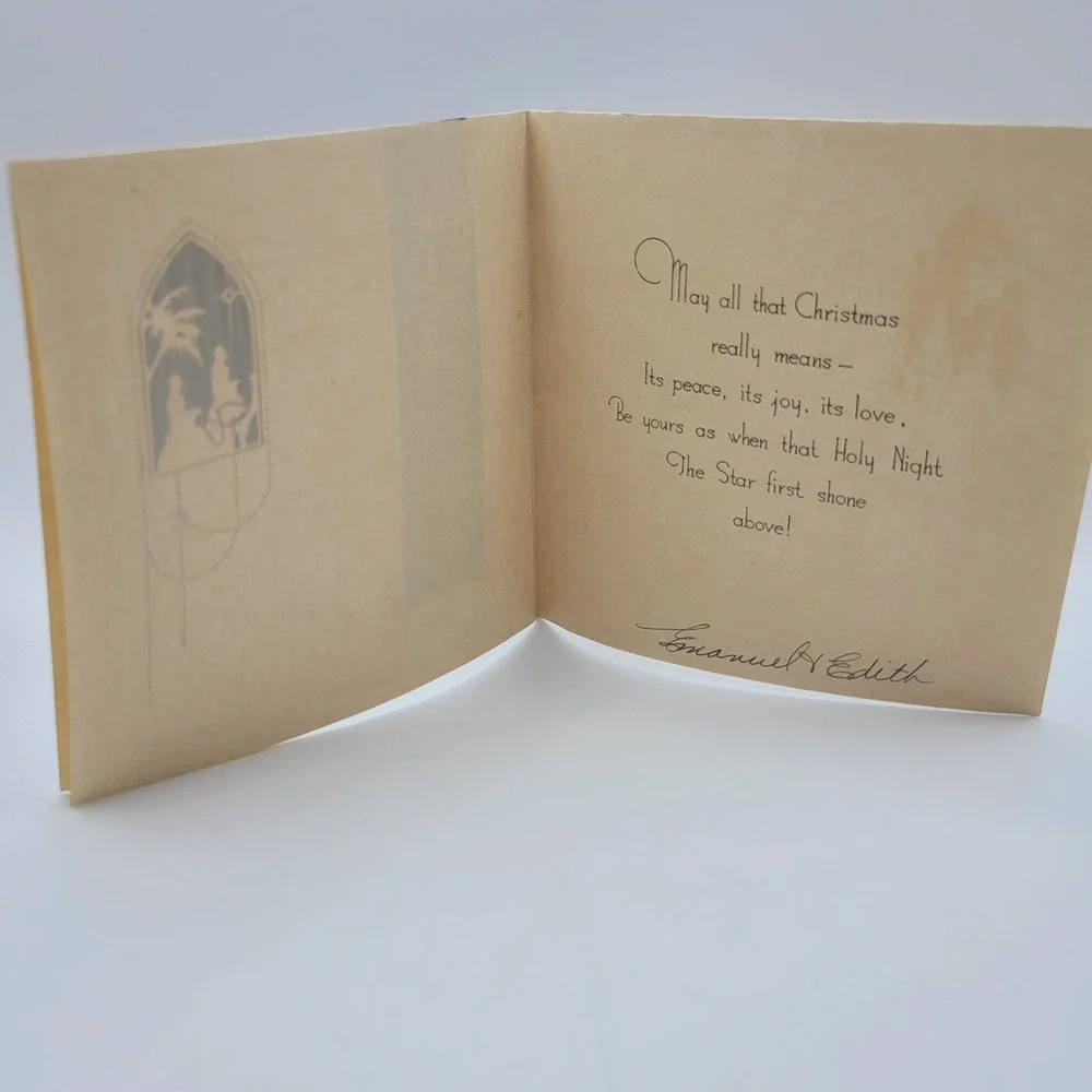 Vintage Christmas Card A Christmas Wish‎ For You Nativity Scene Unused